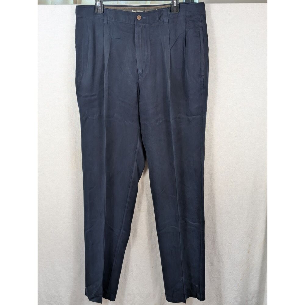 Tommy Bahama Silk Pants Navy Blue Men's Size 35x34